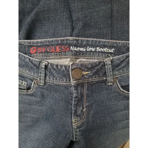 G By Guess Naomi Low Bootcut Blue Jeans Embroidered Pockets Women's Sz 29 - Picture 5 of 8